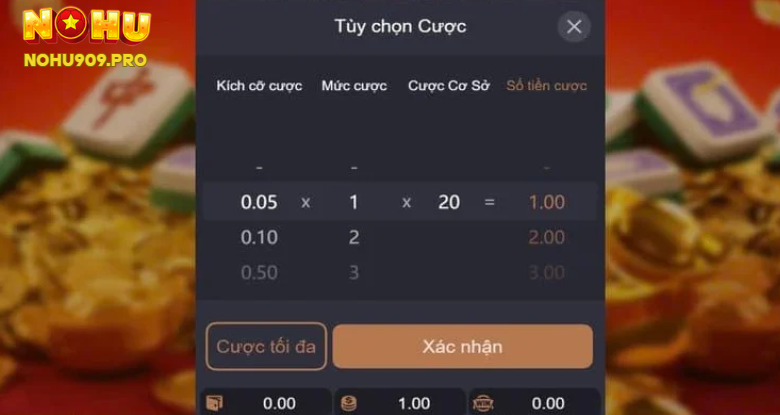 Hạn mức đặt cược tại đường mạt chược 2