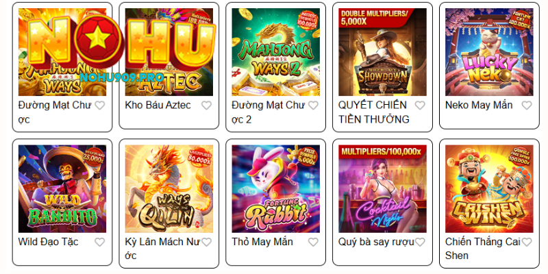 Giới thiệu nổ hũ quyết chiến tiền thưởng sảnh PG tại NOHU90